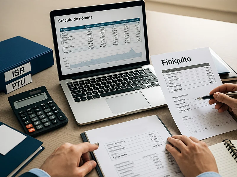 Asesor fiscal analizando documentos con cliente en Coacalco